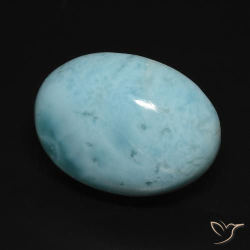 9,17 ctw natürlicher Helles Himmelblau Larimar, Oval, Lichtundurchlässig