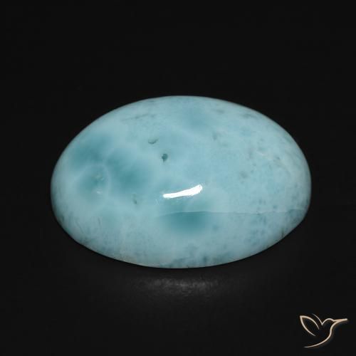 9,17 ctw natürlicher Helles Himmelblau Larimar, Oval, Lichtundurchlässig