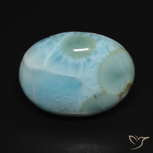 15.77ct Natürlicher Hellgrünliches Blau Larimar, Oval, Lichtundurchlässig