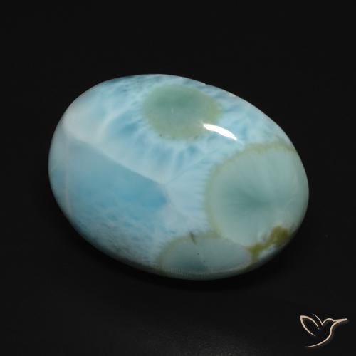 9,17 ctw natürlicher Hellgrünliches Blau Larimar, Oval, Lichtundurchlässig