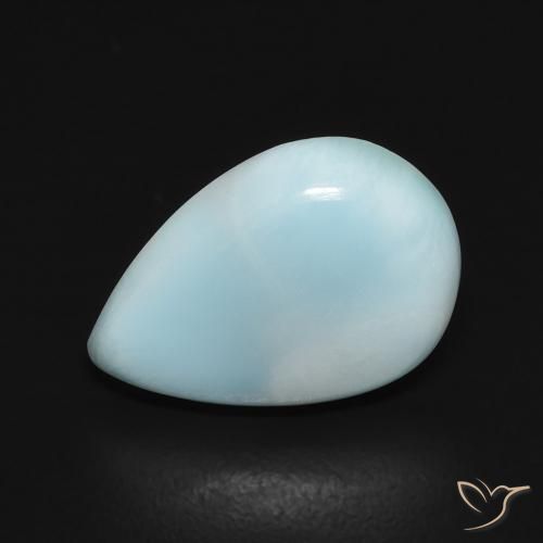 9,17 ctw natürlicher Blau-grün Larimar, Birnenform, Lichtundurchlässig