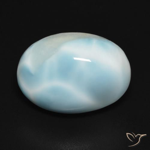 6.61ct Natürlicher Hellgrünliches Blau Larimar, Oval, Lichtundurchlässig