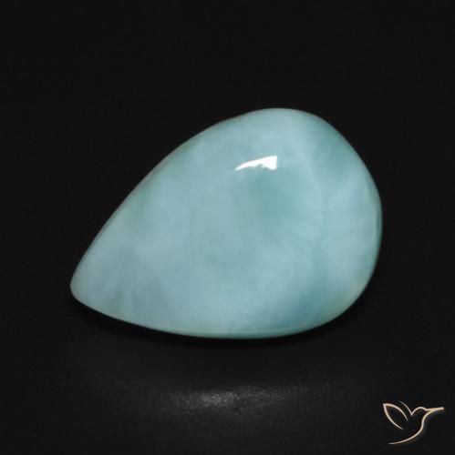 3.35ct Natürlicher Blau-grün Larimar, Birnenform, Lichtundurchlässig
