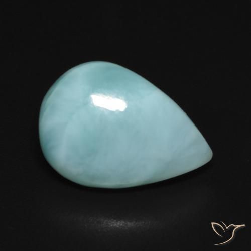 9,17 ctw natürlicher Blau-grün Larimar, Birnenform, Lichtundurchlässig