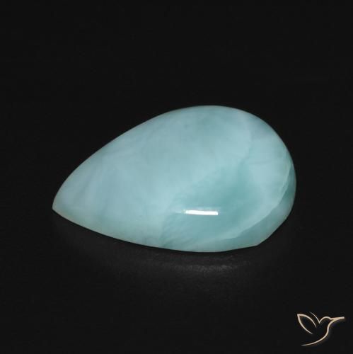 9,17 ctw natürlicher Blau-grün Larimar, Birnenform, Lichtundurchlässig