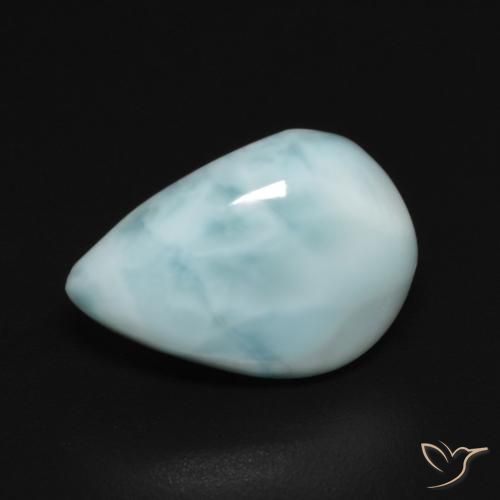 3.64ct Natürlicher Hellgrünliches Blau Larimar, Birnenform, Lichtundurchlässig