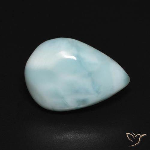 9,17 ctw natürlicher Hellgrünliches Blau Larimar, Birnenform, Lichtundurchlässig