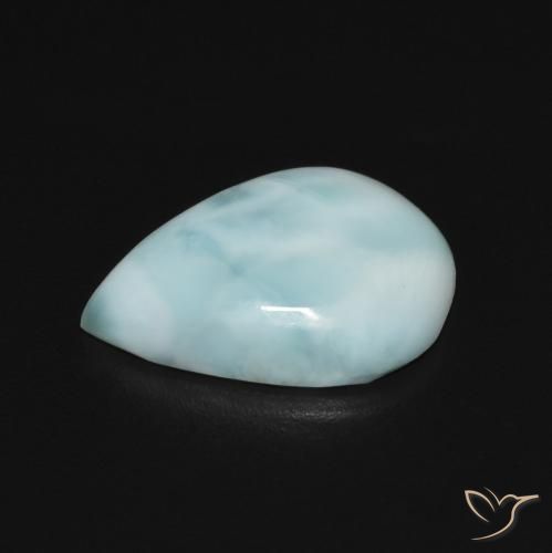 9,17 ctw natürlicher Hellgrünliches Blau Larimar, Birnenform, Lichtundurchlässig