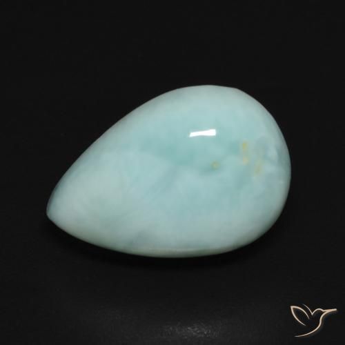 3.74ct Natürlicher Hellgrünliches Blau Larimar, Birnenform, Lichtundurchlässig