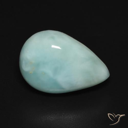 9,17 ctw natürlicher Hellgrünliches Blau Larimar, Birnenform, Lichtundurchlässig