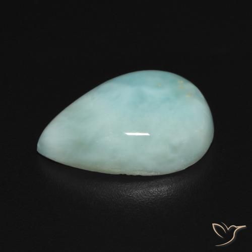 9,17 ctw natürlicher Hellgrünliches Blau Larimar, Birnenform, Lichtundurchlässig