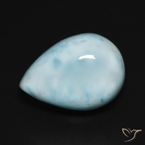 6.36ct Natürlicher Hellgrünliches Blau Larimar, Birnenform, Lichtundurchlässig
