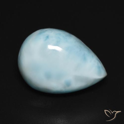 9,17 ctw natürlicher Hellgrünliches Blau Larimar, Birnenform, Lichtundurchlässig
