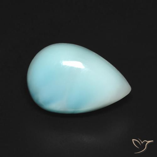 9,17 ctw natürlicher Hellgrünliches Blau Larimar, Birnenform, Lichtundurchlässig