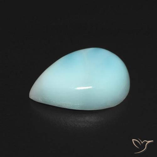 9,17 ctw natürlicher Hellgrünliches Blau Larimar, Birnenform, Lichtundurchlässig