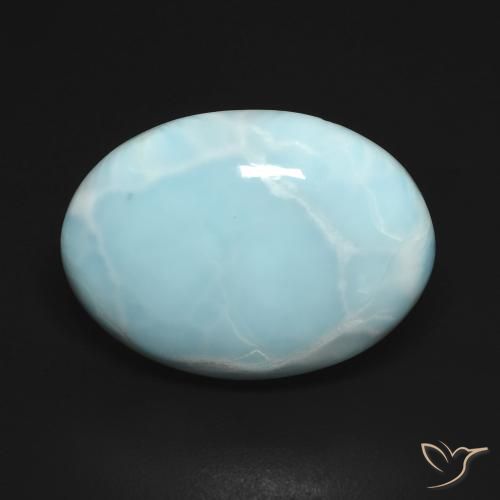 14.16ct Natürlicher Hellgrünliches Blau Larimar, Oval, Lichtundurchlässig