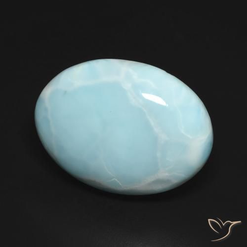 9,17 ctw natürlicher Hellgrünliches Blau Larimar, Oval, Lichtundurchlässig