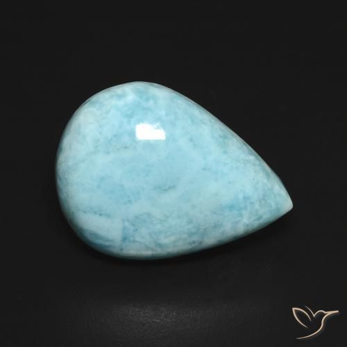 9,17 ctw natürlicher Blau-grün Larimar, Birnenform, Lichtundurchlässig