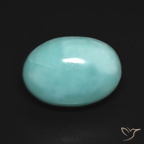 6.76ct Natürlicher hellblau-grün Larimar, Oval, Lichtundurchlässig