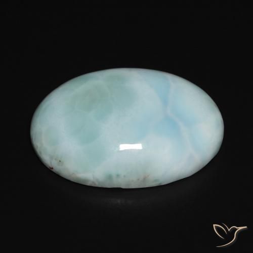 9,17 ctw natürlicher Hellgrünliches Blau Larimar, Oval, Lichtundurchlässig