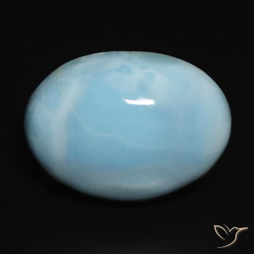 17.89ct Natürlicher hellblau-grün Larimar, Oval, Lichtundurchlässig