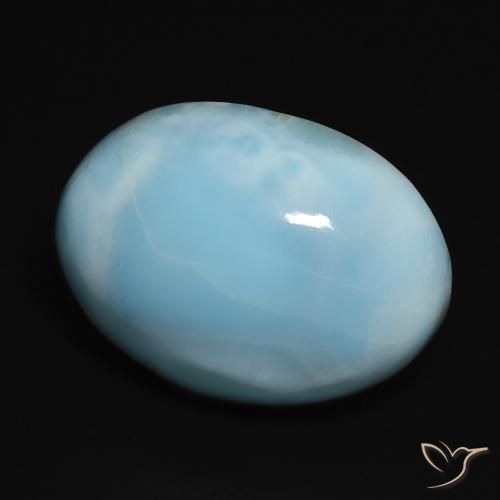 9,17 ctw natürlicher hellblau-grün Larimar, Oval, Lichtundurchlässig