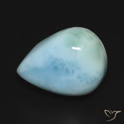 9,17 ctw natürlicher Hellgrünliches Blau Larimar, Birnenform, Lichtundurchlässig