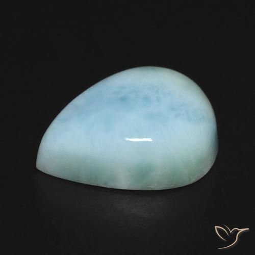 9,17 ctw natürlicher Hellgrünliches Blau Larimar, Birnenform, Lichtundurchlässig