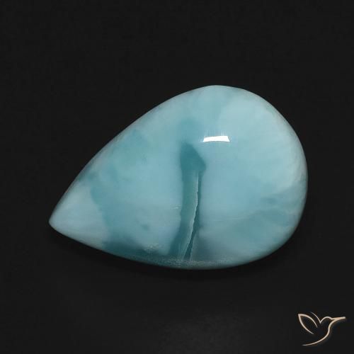 4.90ct Natürlicher Blau-grün Larimar, Birnenform, Lichtundurchlässig