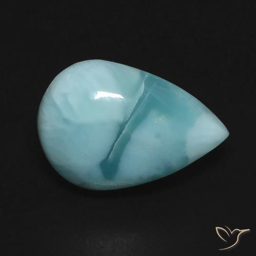 9,17 ctw natürlicher Blau-grün Larimar, Birnenform, Lichtundurchlässig