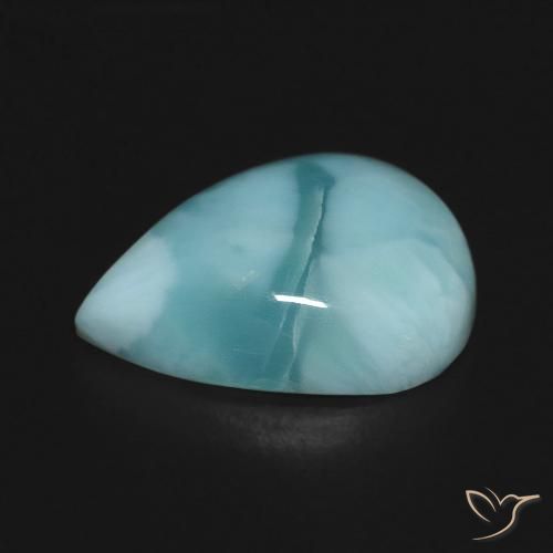 9,17 ctw natürlicher Blau-grün Larimar, Birnenform, Lichtundurchlässig