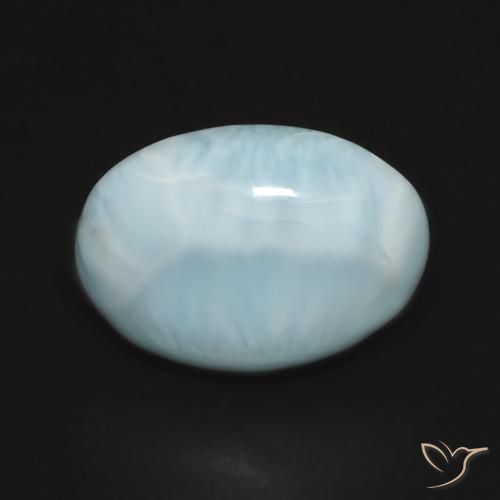 5.29ct Natürlicher Hellgrünliches Blau Larimar, Oval, Lichtundurchlässig