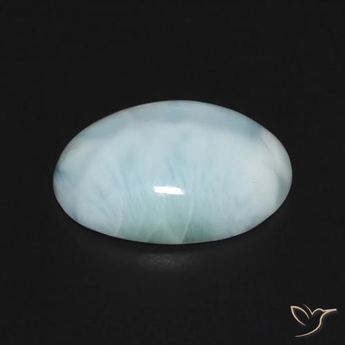9,17 ctw natürlicher Hellgrünliches Blau Larimar, Oval, Lichtundurchlässig