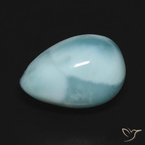 4.75ct Natürlicher Hellgrünliches Blau Larimar, Birnenform, Lichtundurchlässig