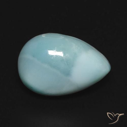 9,17 ctw natürlicher Hellgrünliches Blau Larimar, Birnenform, Lichtundurchlässig