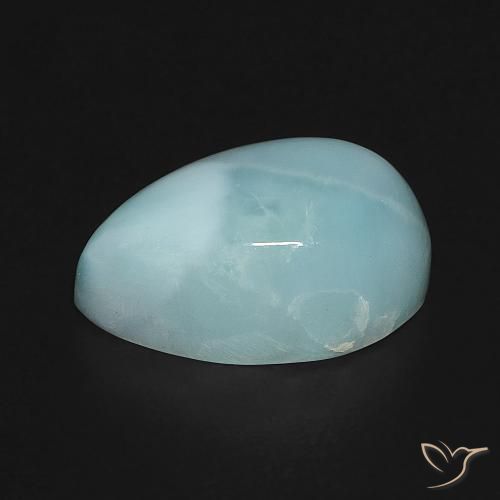 9,17 ctw natürlicher Hellgrünliches Blau Larimar, Birnenform, Lichtundurchlässig
