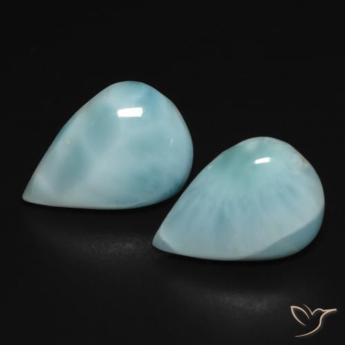 7.32ctw Natürlicher Blau-grün Larimar, Birnenform, Lichtundurchlässig