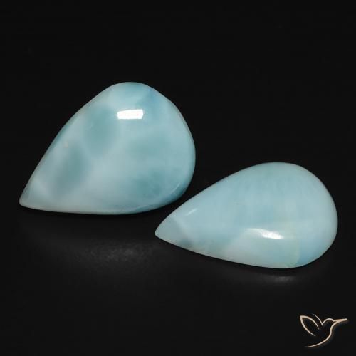7.32 ct natürliche Blau-grün Larimar-Edelsteine, Birnenform, Lichtundurchlässig