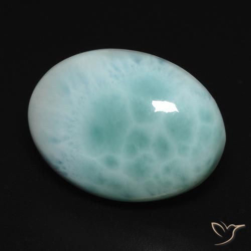 9,17 ctw natürlicher Blau-grün Larimar, Oval, Lichtundurchlässig