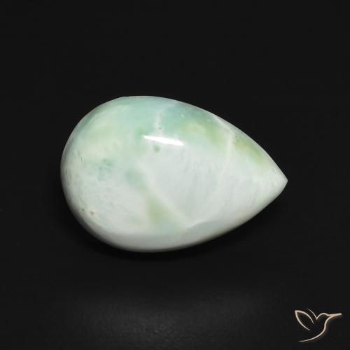 3.65ct Natürlicher Blasses Gelbgrün Larimar, Birnenform, Lichtundurchlässig