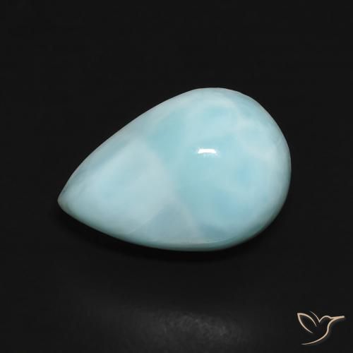 2.94ct Natürlicher Hellgrünliches Blau Larimar, Birnenform, Lichtundurchlässig