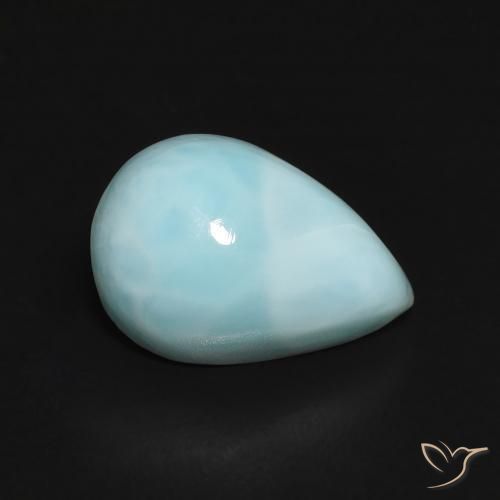 9,17 ctw natürlicher Hellgrünliches Blau Larimar, Birnenform, Lichtundurchlässig