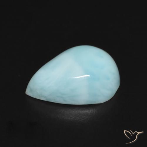 9,17 ctw natürlicher Hellgrünliches Blau Larimar, Birnenform, Lichtundurchlässig