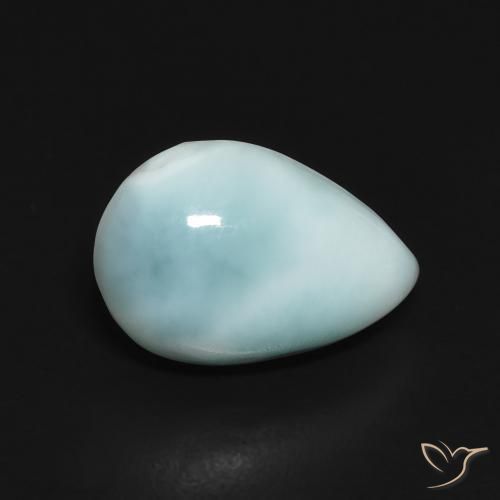 9,17 ctw natürlicher Hellgrünliches Blau Larimar, Birnenform, Lichtundurchlässig