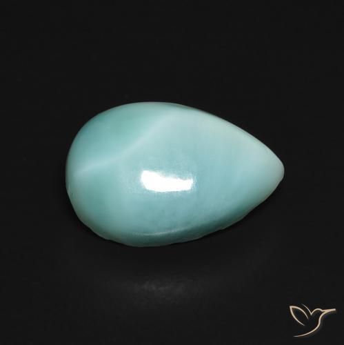 2,75 ctw natürlicher türkiser Larimar, Birnenform, Lichtundurchlässig