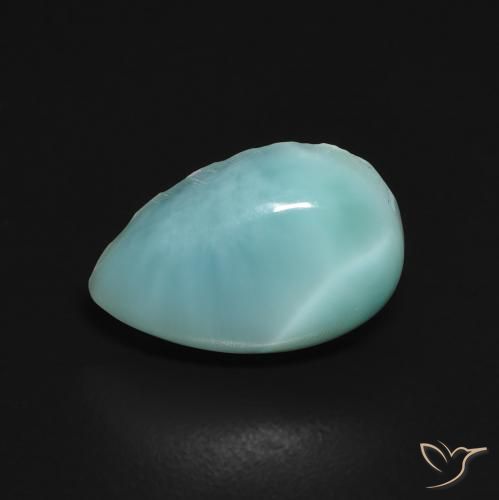 2,75 ctw natürlicher türkiser Larimar, Birnenform, Lichtundurchlässig