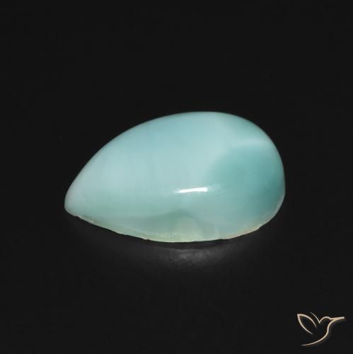 2,75 ctw natürlicher türkiser Larimar, Birnenform, Lichtundurchlässig