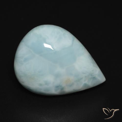 9,17 ctw natürlicher Hellgrünliches Blau Larimar, Birnenform, Lichtundurchlässig