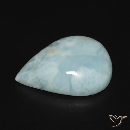 9,17 ctw natürlicher Hellgrünliches Blau Larimar, Birnenform, Lichtundurchlässig