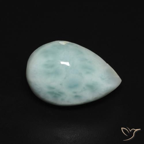 9,17 ctw natürlicher Blau-grün Larimar, Birnenform, Lichtundurchlässig